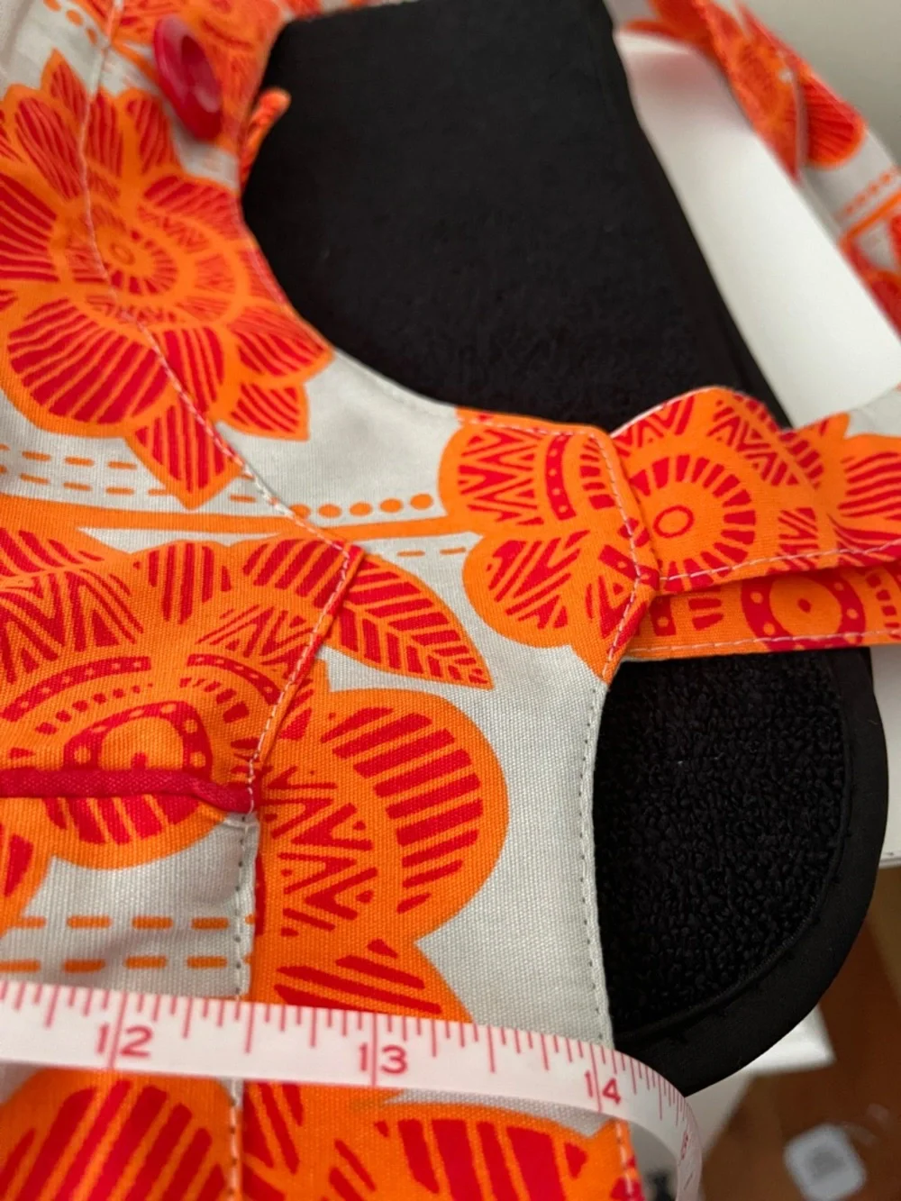 NWOT...Bright Orange Floral Cotton Tote Bag - Picture 6 of 7